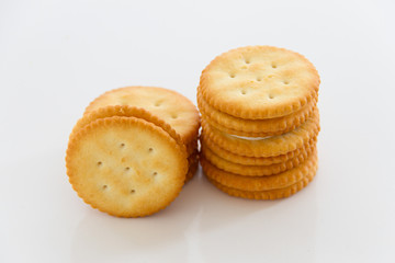 Biscuits on a white background.