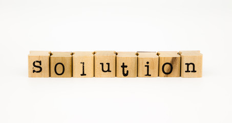 solution wording isolate on white background