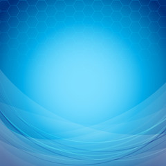 Abstract blue background template with waves