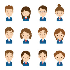 顔　セット／学生男女