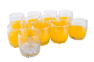 orange juice on a background