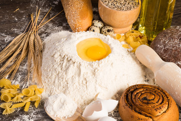 flour, eggs, wheat still-life