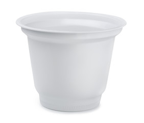 Empty dairy plastic cup
