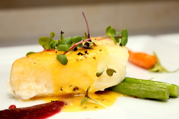 Snow Fish Steak with Orange Sauce