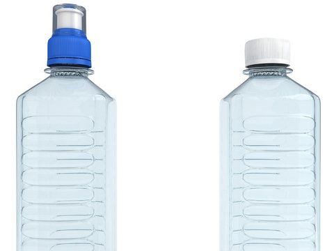 Empty bottles isolated on white