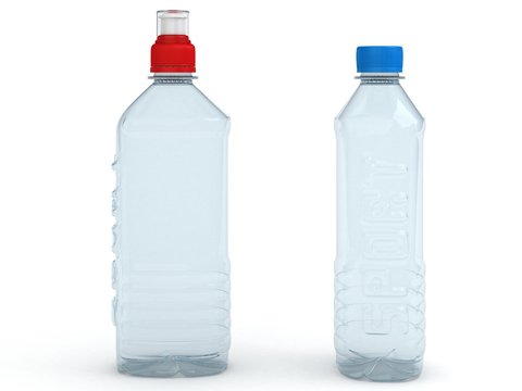 Empty bottles isolated on white