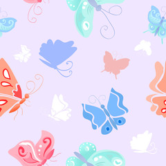 seamless background with butterflies