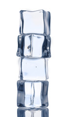 ice cubes on a white background