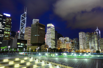 Hong kong financial district at night