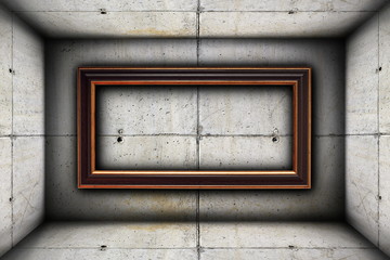 big frame on concrete wall