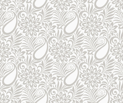 Seamless paisley with flower