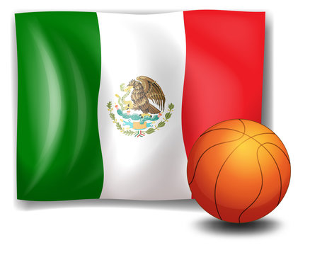 A ball beside the flag of Mexico