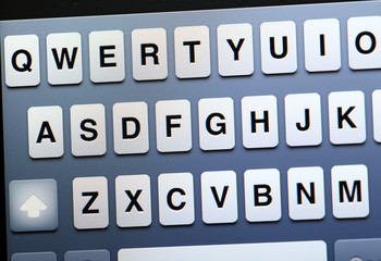 Qwerty keyboard on tablet