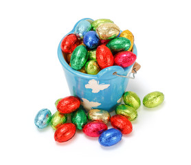 Colorful chocolate eggs