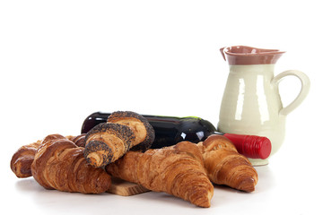 Croisants and wine