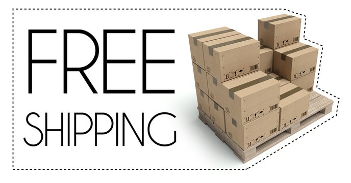 Free shipping of wooden pallet with cardboard boxes