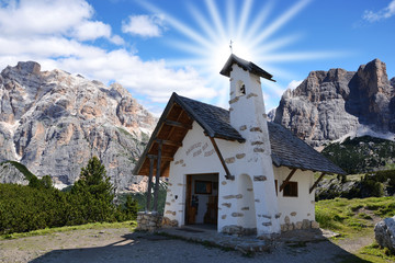 Little church between mountains