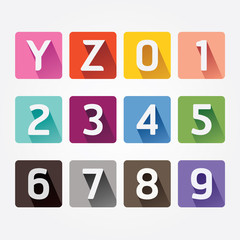 Vector Alphabet colorful Font with Sahdow Style. Illustration.