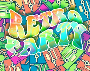 Retro party concept Vintage poster design