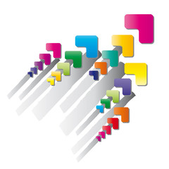 Fototapeta premium Bunte Pfeile - Aufschwung - Wachstum. Einen Aufwärtstrend verzeichnen und Wachstum in der Wirtschaft verzeichnen. Richtungsweisend und zielführend