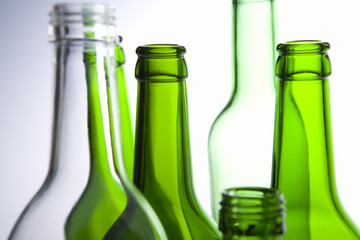 bottles placed in a line