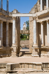 Obraz premium detalle del escenario del teatro romano de merida 3