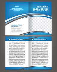 Vector empty bi-fold brochure print template design - 61845011