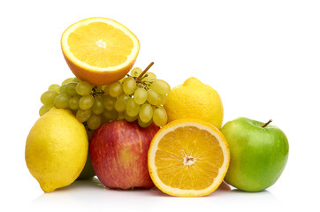 Obraz na płótnie Canvas Composition with fruits isolated on a white