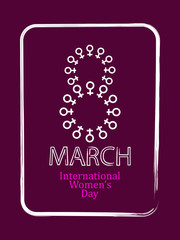 violet color background design for Women's day.