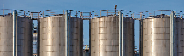 Storgae tanks at industrial facility