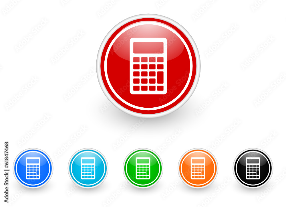 Poster calculator icon vector set