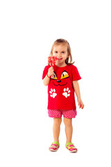 cute little girl with a lollipop