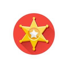 Vector Golden Sheriff Star Icon