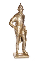 Fototapeta na wymiar Golden roundhead soldier garden statue