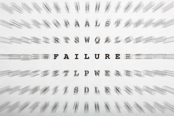 Crossword letters, focus on word failure