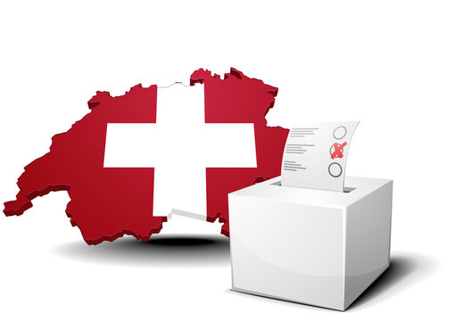 Switzerland with ballot box