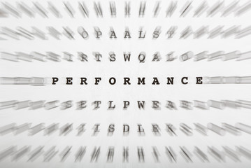 Fototapeta premium Crossword letters, focus on word performance