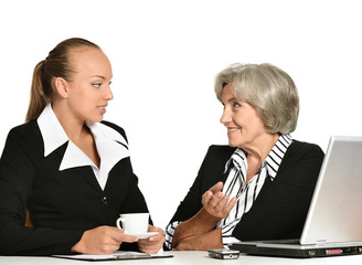 Young manager and her elderly collegue