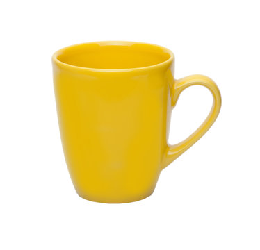 yellow cup isolated
