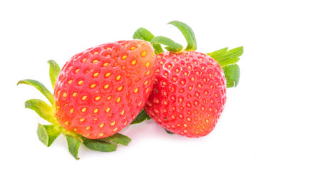 two strawberry. Isolated on a white background.
