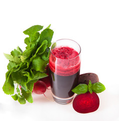 Beetroot juice,Healthy drink isolated on white background 