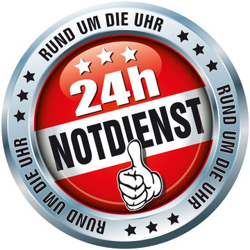 24h Notdienst - Rund um die Uhr - Button