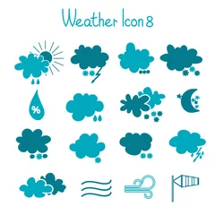 Meubelstickers Hand drawn weather icon set. © teirin