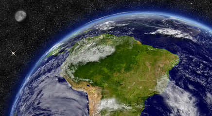 South America on planet Earth - obrazy, fototapety, plakaty