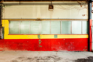 Large industrial garage abandoned, interior