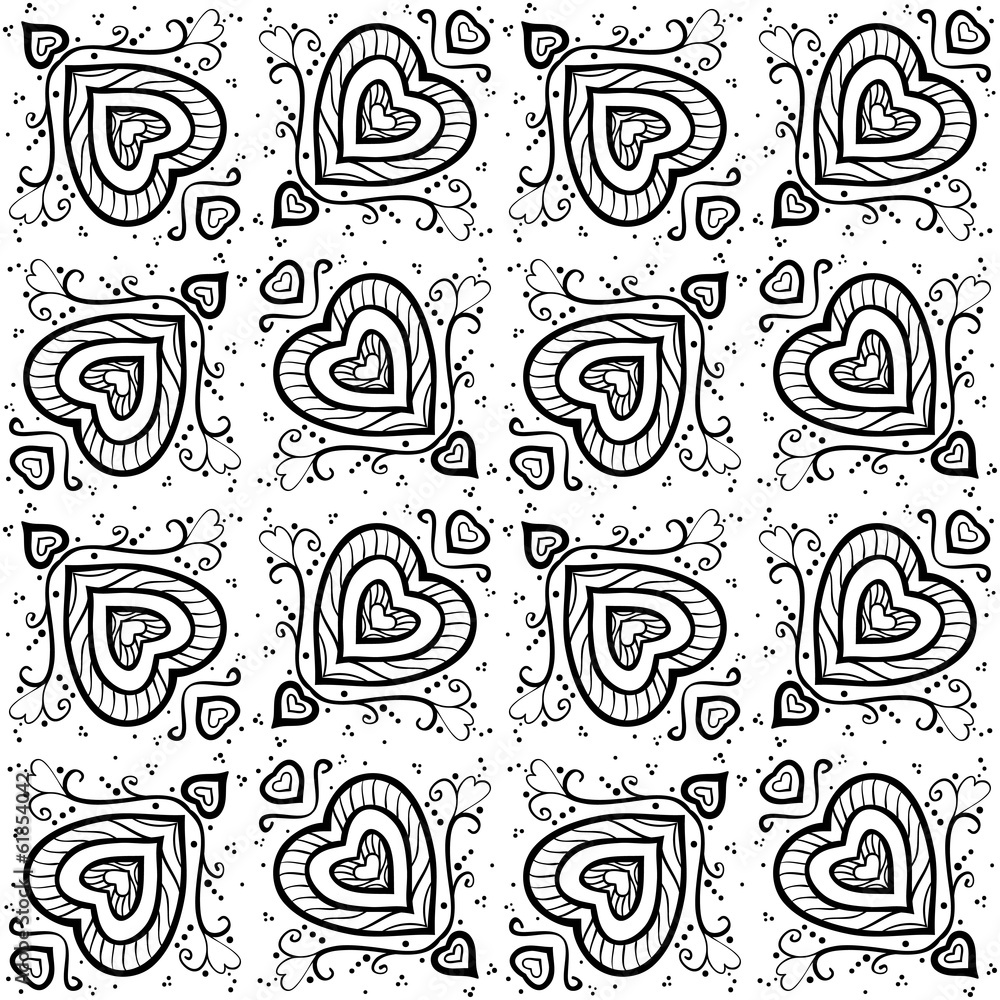 Poster Seamless Abstract Hand Drawn Vector Pattern
