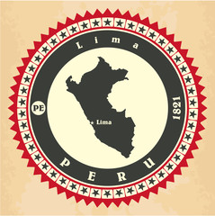 Vintage label-sticker cards of Peru.