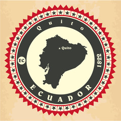 Vintage label-sticker cards of Ecuador.