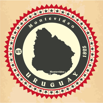 Vintage label-sticker cards of Uruguay.