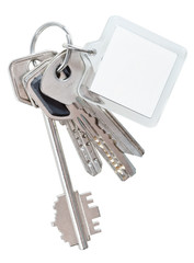 several keys on ring and keychain